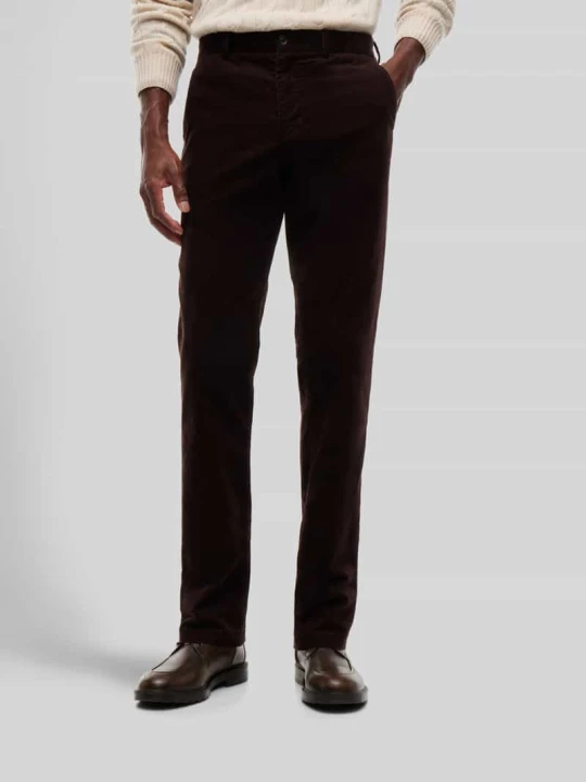 Zdjęcie produktu Spodnie sztruksowe o kroju slim fit z mieszanki bawełny Tommy Hilfiger Czekoladowy
