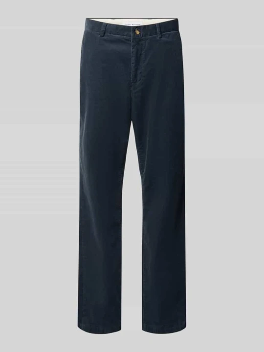 Zdjęcie produktu Spodnie sztruksowe o kroju slim fit z mieszanki bawełny Tommy Hilfiger Petrol