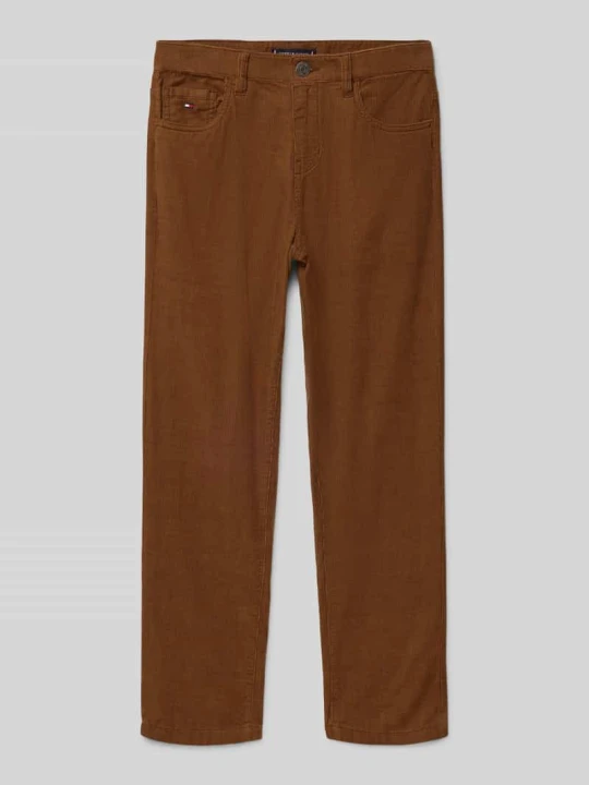 Zdjęcie produktu Spodnie sztruksowe o kroju straight fit z czystej bawełny Tommy Hilfiger Koniakowy