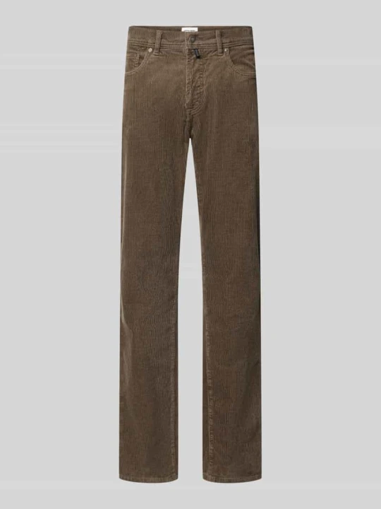Zdjęcie produktu Spodnie sztruksowe o kroju straight fit z elastycznej mieszanka bawełny model 'Laval' Pierre Cardin Antracytowy