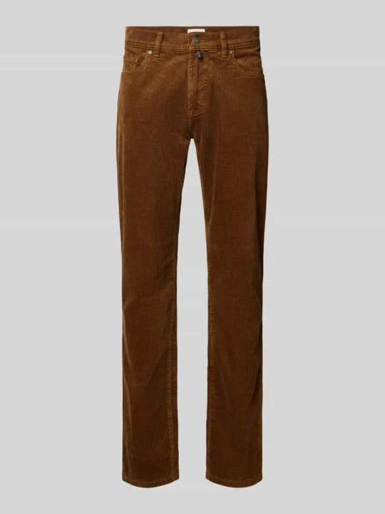 Zdjęcie produktu Spodnie sztruksowe o kroju straight fit z elastycznej mieszanka bawełny model 'Laval' Pierre Cardin Beżowy