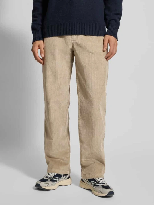 Zdjęcie produktu Spodnie sztruksowe o kroju straight fit z wpuszczanymi kieszeniami Calvin Klein Jeans Beżowy