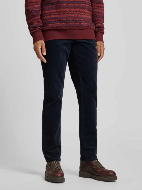 Zdjęcie produktu Spodnie sztruksowe o kroju straight leg z 5 kieszeniami model ‘DENTON’ Tommy Hilfiger Ciemnoniebieski