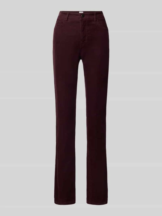 Zdjęcie produktu Spodnie sztruksowe o kroju tapered fit z mieszanki bawełny model 'MILEY' BRAX Oberżynowy
