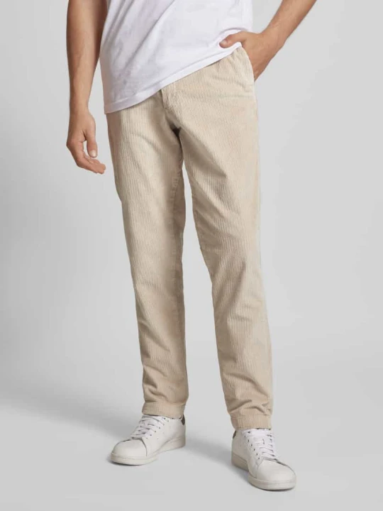 Zdjęcie produktu Spodnie sztruksowe o kroju tapered fit z wpuszczanymi kieszeniami model ‘CORDUROY’ Jack&Jones Złamany biały