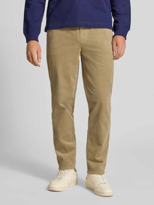 Zdjęcie produktu Spodnie sztruksowe o kroju tapered z mieszanki bawełny model ‘LINUS’ Only & Sons Beżowy