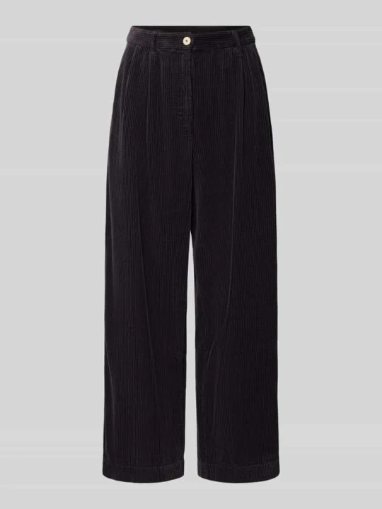 Zdjęcie produktu Spodnie sztruksowe o kroju wide fit z czystej bawełny model 'PADOW' American Vintage Antracytowy