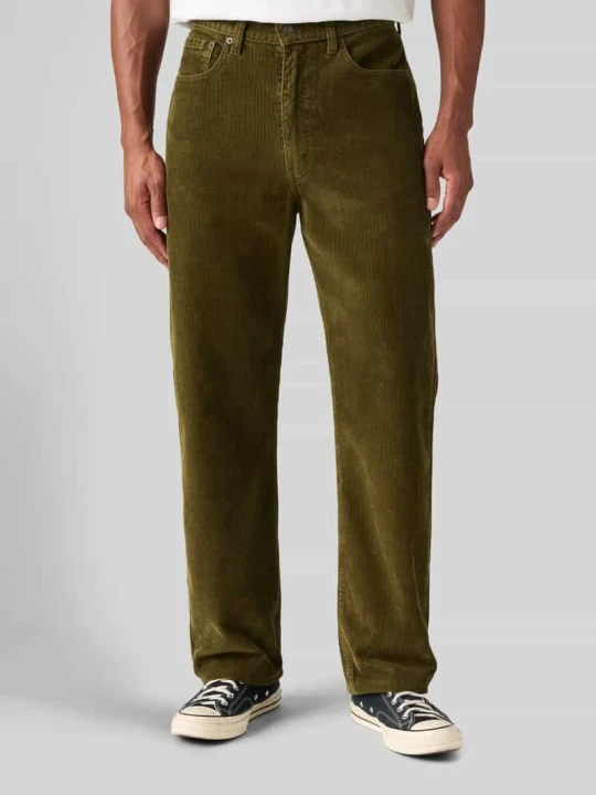 Zdjęcie produktu Spodnie sztruksowe o prostym kroju z czystej bawełny Levi's Khaki