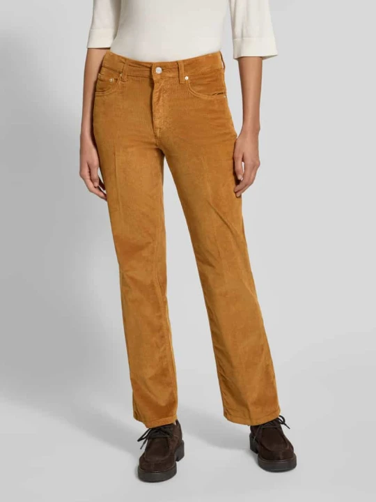 Zdjęcie produktu Spodnie sztruksowe o rozkloszowanym kroju z 5 kieszeniami model ‘Cordur’ Gant Camel