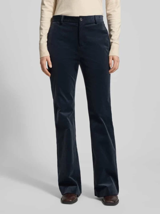 Zdjęcie produktu Spodnie sztruksowe o rozkloszowanym kroju z wpuszczanymi kieszeniami i kieszeniami z tyłu model ‘KADEN’ Lauren Ralph Lauren Ciemnoniebieski