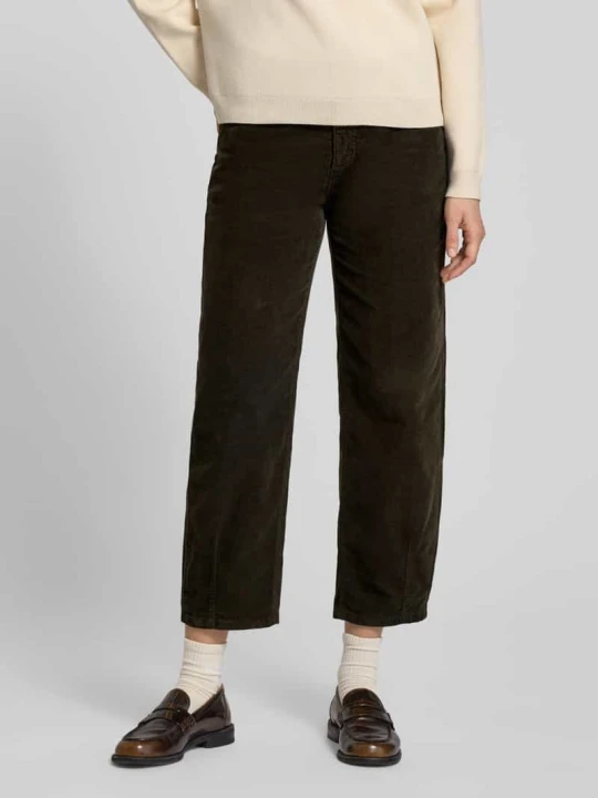 Zdjęcie produktu Spodnie sztruksowe o skróconym kroju barrel fit model ‘ELIN’ CAMBIO Khaki