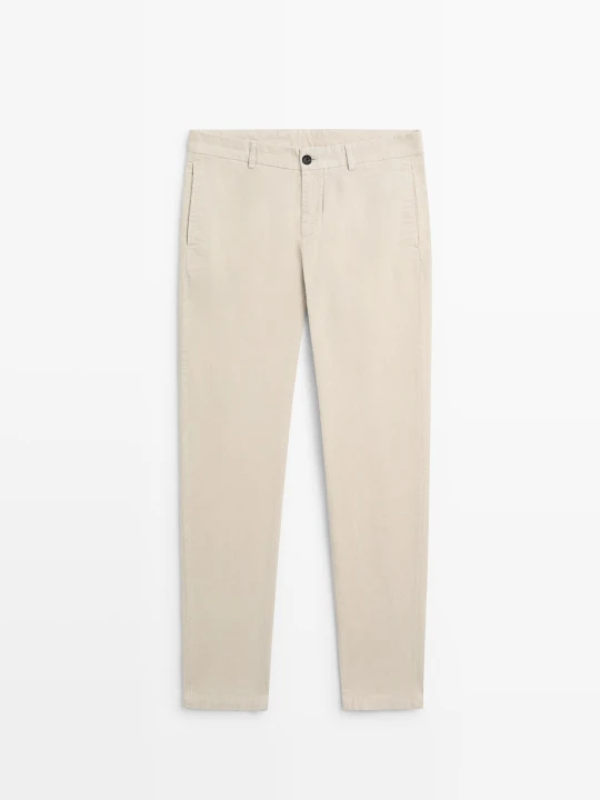 Zdjęcie produktu Spodnie Sztruksowe Slim Fit - Beżowy - Massimo Dutti - Male