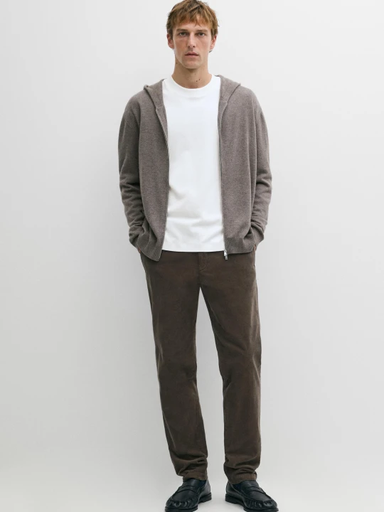 Zdjęcie produktu Spodnie Sztruksowe Slim - Zielony - Massimo Dutti - Male
