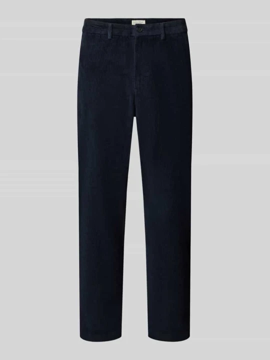 Zdjęcie produktu Spodnie sztruksowe z bocznymi wpuszczanymi kieszeniami Casual Friday Granatowy