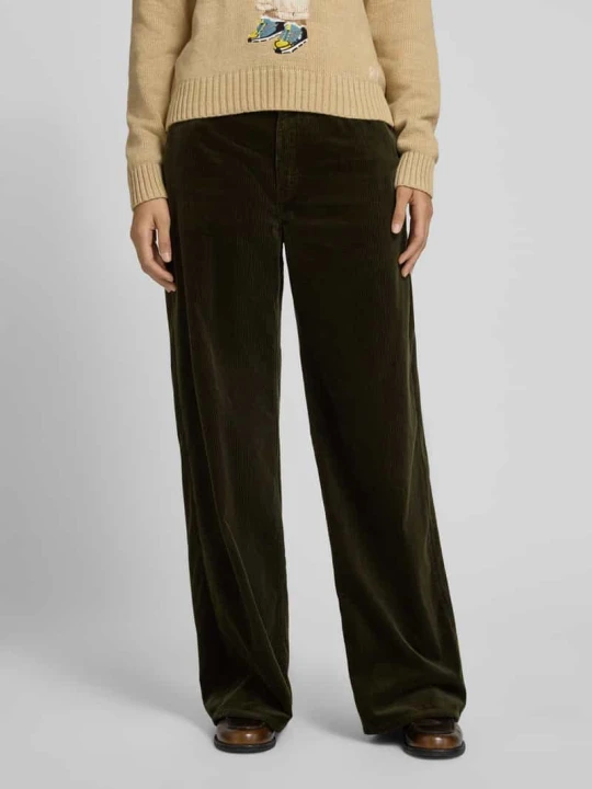 Zdjęcie produktu Spodnie sztruksowe z szerokimi nogawkami i 5 kieszeniami Polo Ralph Lauren Oliwkowy