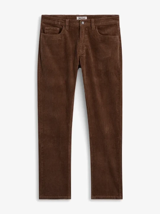 Zdjęcie produktu Spodnie sztruksowe ze stretchem regular fit, w wygodnym fasonie straight BonPrix brązowy