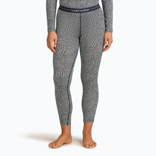Zdjęcie produktu Spodnie termoaktywne damskie icebreaker Merino 200 Oasis Flock Forms AOP midnight navy / snow Granatowy