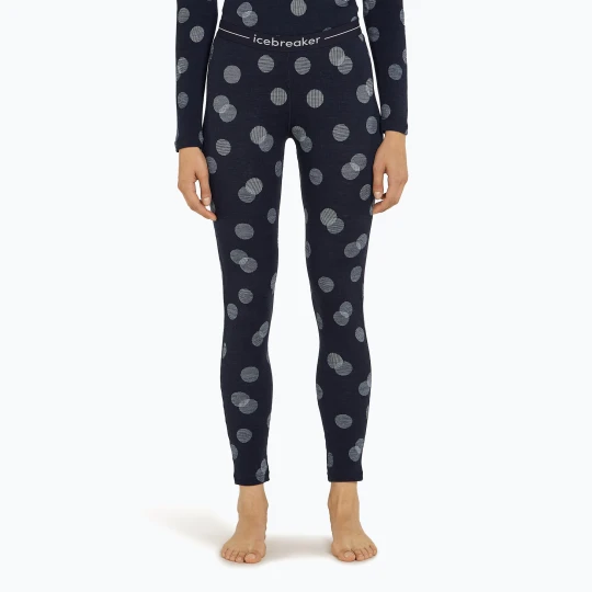 Zdjęcie produktu Spodnie termoaktywne damskie icebreaker Merino 260 Vertex Fall Flakes midnight navy / snow / j Granatowy