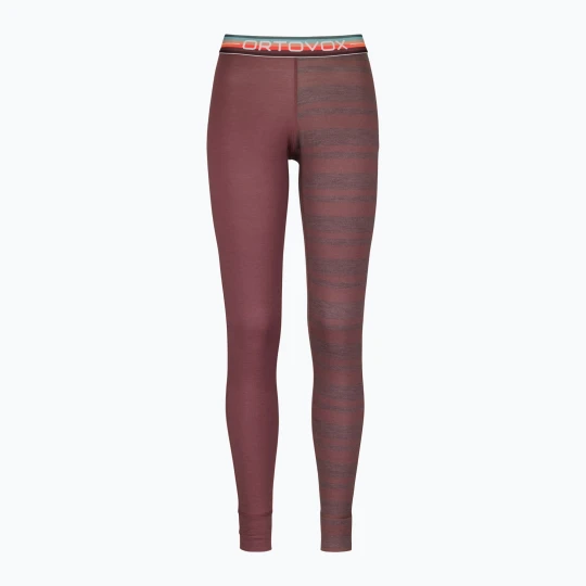 Zdjęcie produktu Spodnie termoaktywne damskie ORTOVOX 185 Rock'N'Wool Long mounatin rose Bordowy