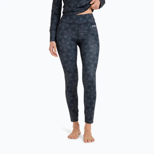 Zdjęcie produktu Spodnie termoaktywne damskie ROXY Daybreak Brushed true black / snowflakes