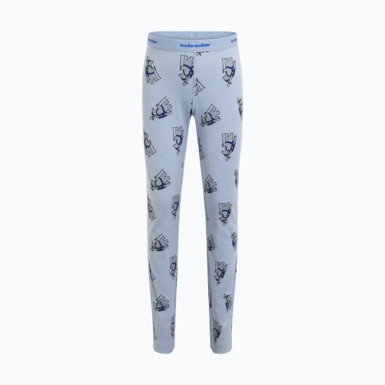 Zdjęcie produktu Spodnie termoaktywne dziecięce icebreaker Merino 200 Oasis Bear Tour zinc blue / aop