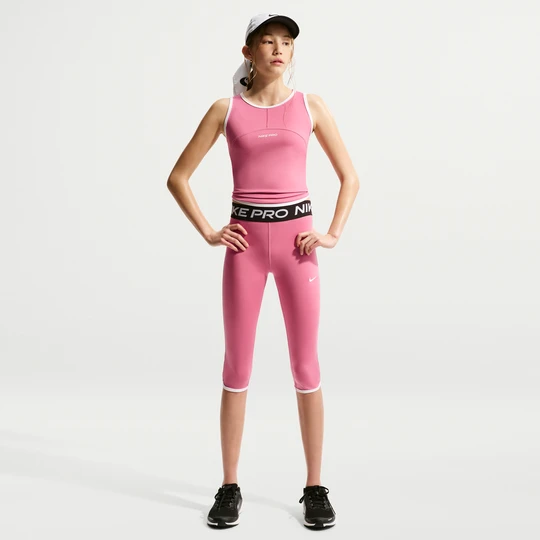 Zdjęcie produktu Spodnie treningowe Capri dla dziewcząt Dri-FIT Nike Pro - Różowy