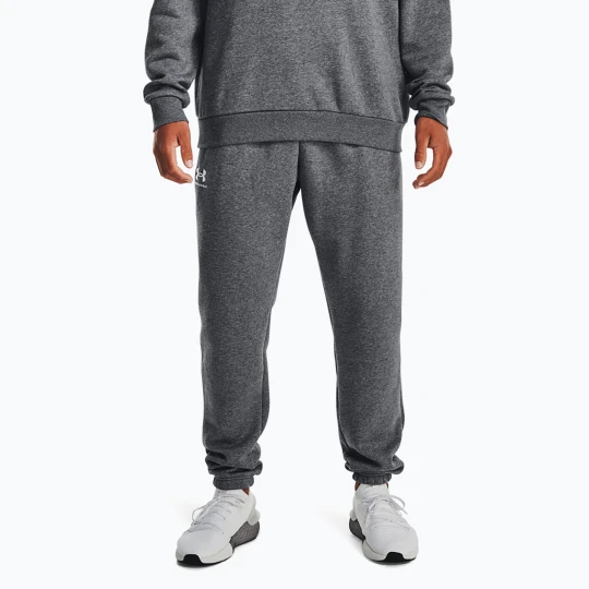 Zdjęcie produktu Spodnie treningowe męskie Under Armour Essential Fleece Joggers pitch gray medium heather/white Szary