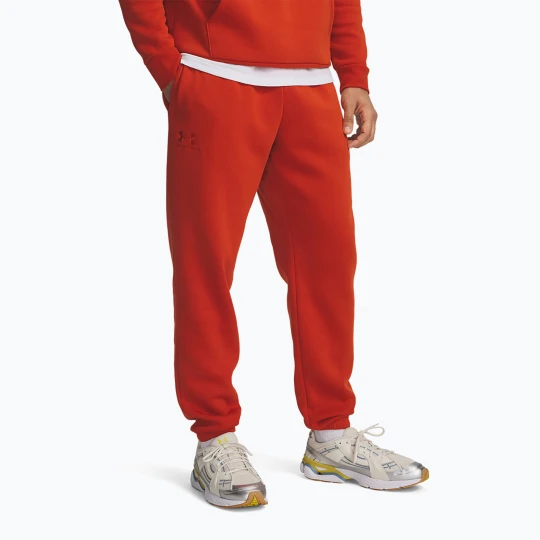 Zdjęcie produktu Spodnie treningowe męskie Under Armour Essential Fleece Joggers surplus orange / surplus orange
