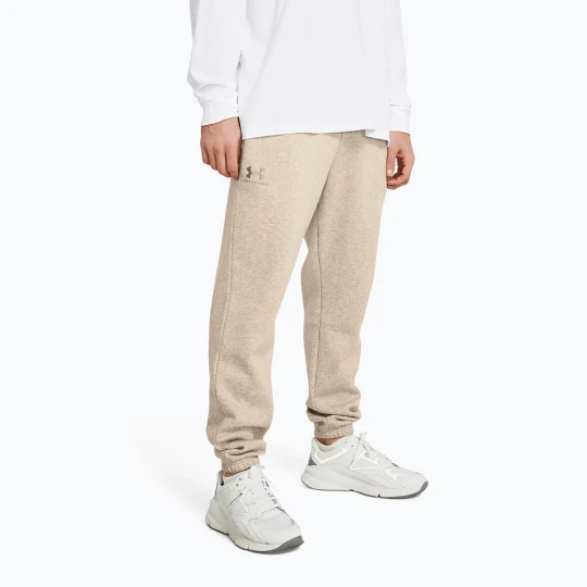 Zdjęcie produktu Spodnie treningowe męskie Under Armour Essential Fleece Joggers timberwolf taupe light hthr / timberwolf taupe Beżowy