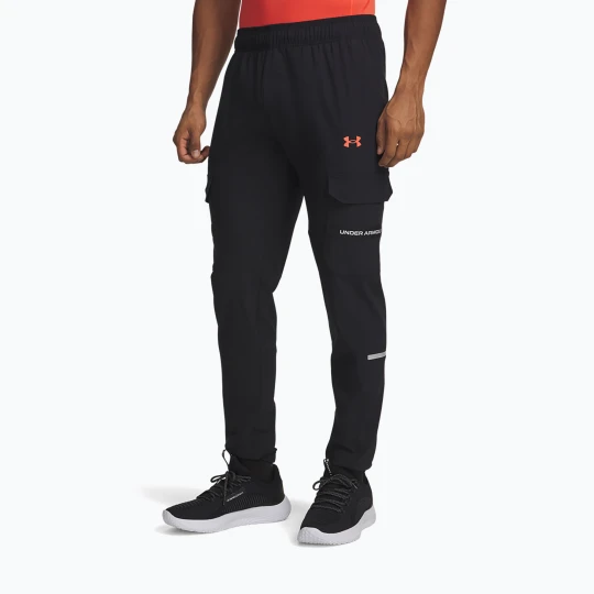 Zdjęcie produktu Spodnie treningowe męskie Under Armour Tech Utility Woven black/castlerock/venom red