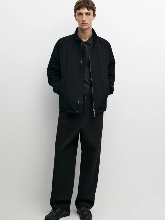 Zdjęcie produktu Spodnie Typu Barrel Fit - Czarny - Massimo Dutti - Male