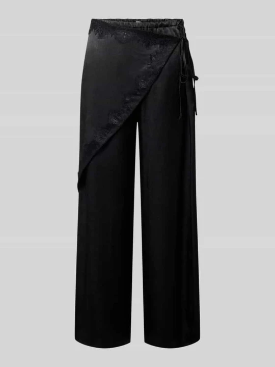 Zdjęcie produktu Spodnie w fasonie krój regular fit o efekcie kopertowym model 'ELIN' Topshop Czarny