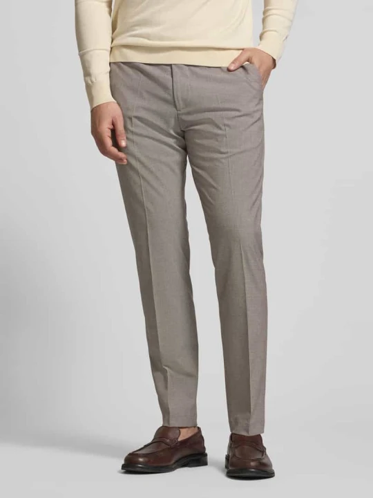 Zdjęcie produktu Spodnie w kroju slim fit z kantami model 'CIBEPPE' CINQUE Średniobrązowy