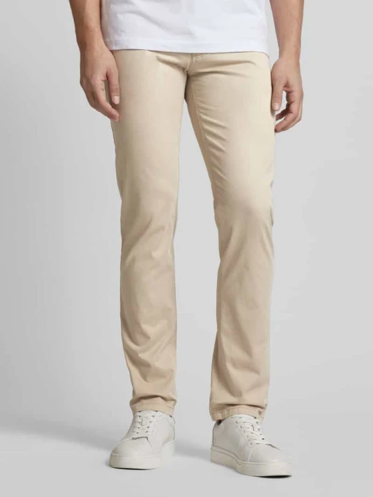 Zdjęcie produktu Spodnie w kroju regular fit, w stylu 5‑kieszeniowym Christian Berg Piaskowy
