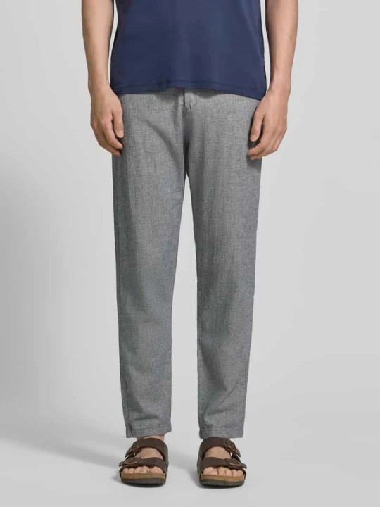Zdjęcie produktu Spodnie w kroju slim fit z mieszanki bawełny i lnu model 'BRODY' Selected Homme Jasnoniebieski