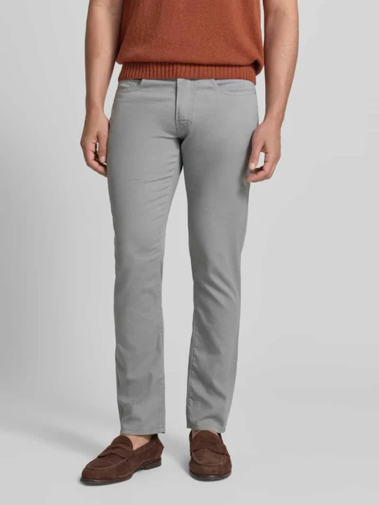 Zdjęcie produktu Spodnie w kroju tapered fit z kieszeniami w szwach model 'Lyon' Pierre Cardin Jasnoszary