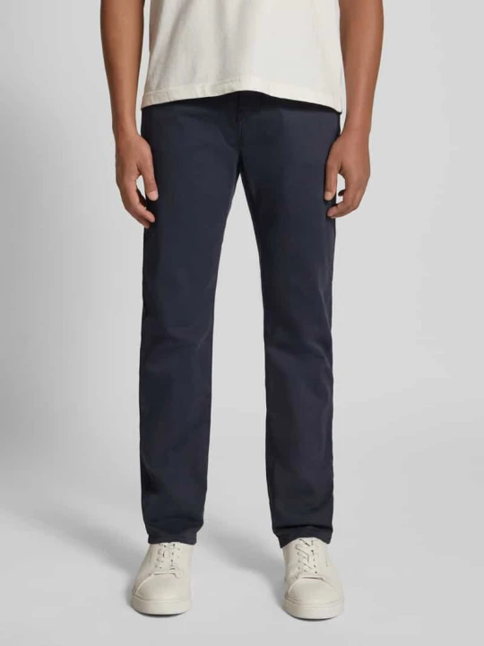 Zdjęcie produktu Spodnie w kroju tapered fit z kieszeniami w szwach model 'Lyon' Pierre Cardin Granatowy