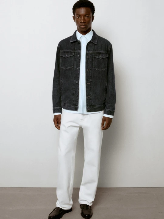 Zdjęcie produktu Spodnie W Stylu Jeansowym O Prostym Kroju - Biały - Massimo Dutti - Male