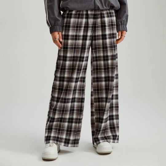 Zdjęcie produktu Spodnie wide leg mid waist w kratkę House
