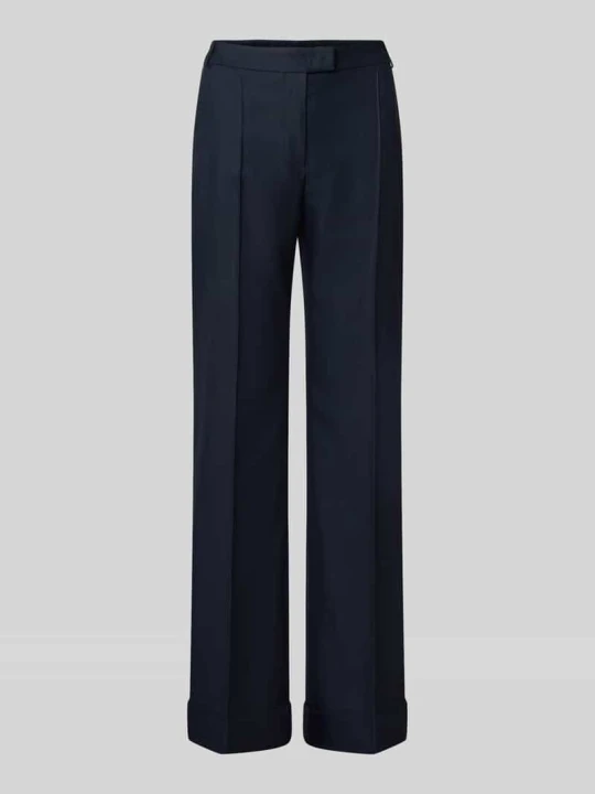 Zdjęcie produktu Spodnie Wide Leg z mieszanka wiskozy model 'Talia5' Boss Granatowy