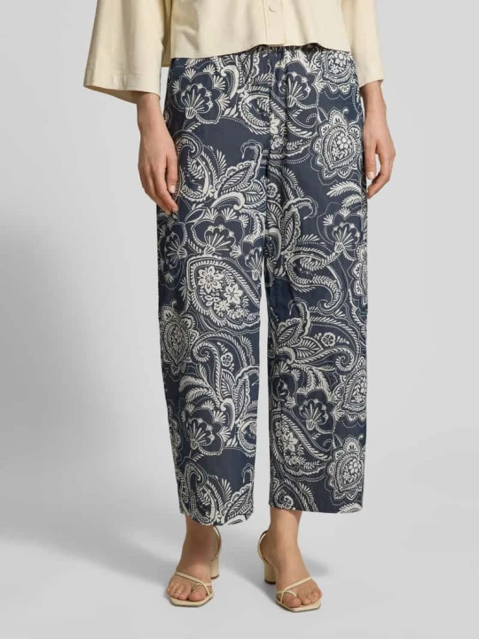 Zdjęcie produktu Spodnie Wide Leg z mieszanki bawełny model 'MAINE S' BRAX Granatowy