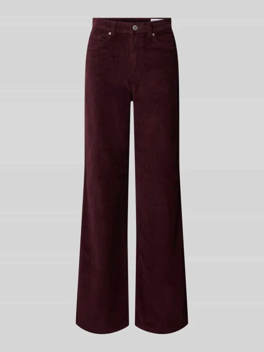 Zdjęcie produktu Spodnie Wide Leg z mieszanki bawełny model 'TESSA' Vero Moda Ciemnoczerwony