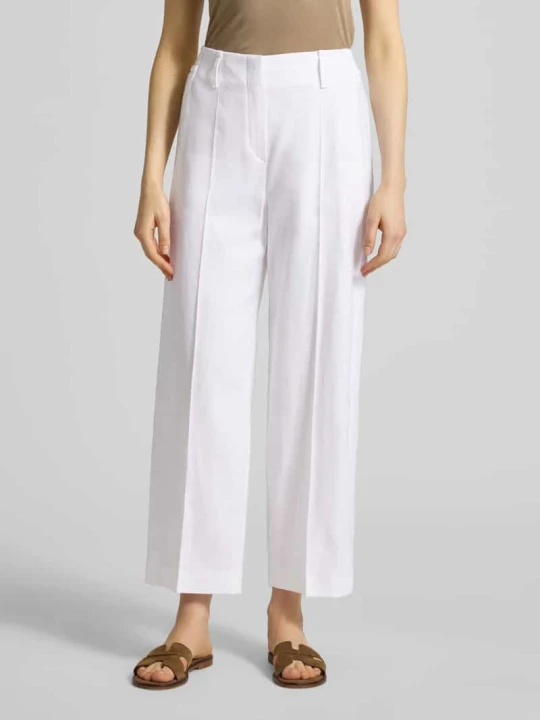 Zdjęcie produktu Spodnie wide leg z mieszanki lnu Windsor Biały