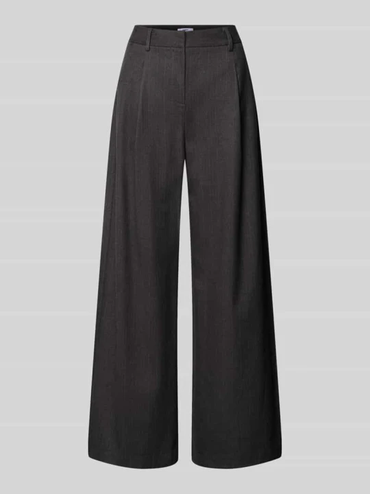 Zdjęcie produktu Spodnie Wide Leg z zakładkami w pasie model 'JAYCE' Suncoo Średnioszary