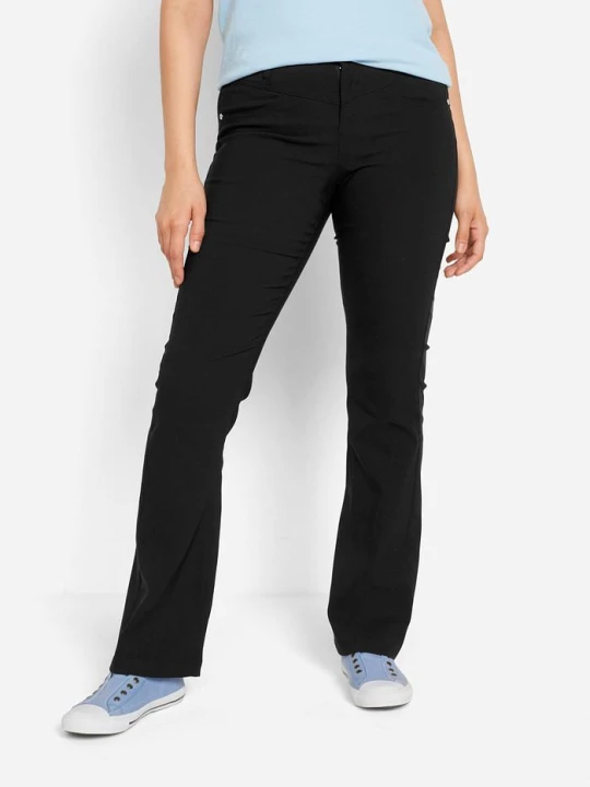 Zdjęcie produktu Spodnie z bengaliny ze stretchem o kroju bootcut BonPrix czarny