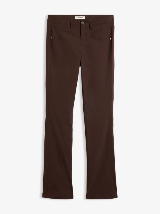 Zdjęcie produktu Spodnie z bengaliny ze stretchem o kroju bootcut, z mieszanki wiskozy BonPrix brązowy