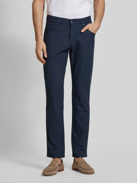 Zdjęcie produktu Spodnie materiałowe w kroju regular fit w stylu 5-pocket model 'CORDOBA' Bugatti Niebieski melanż