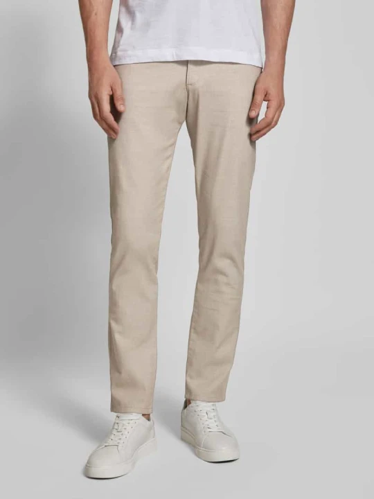 Zdjęcie produktu Spodnie materiałowe w kroju regular fit w stylu 5-pocket model 'CORDOBA' Bugatti Beżowy