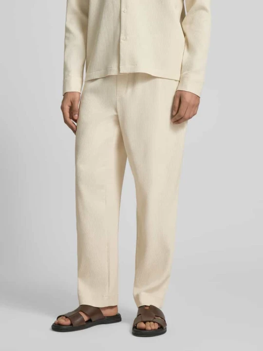 Zdjęcie produktu Spodnie z elastycznym paskiem w plisowanym wyglądzie REVIEW Écru