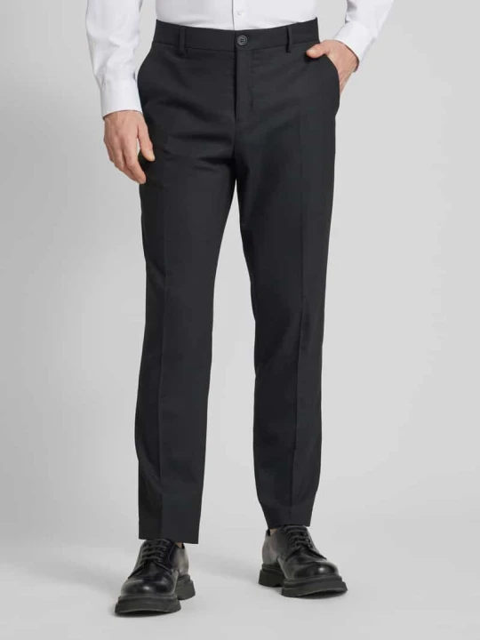 Zdjęcie produktu Spodnie garniturowe o kroju slim fit z dodatkiem wełny model „NEIL” Selected Czarny